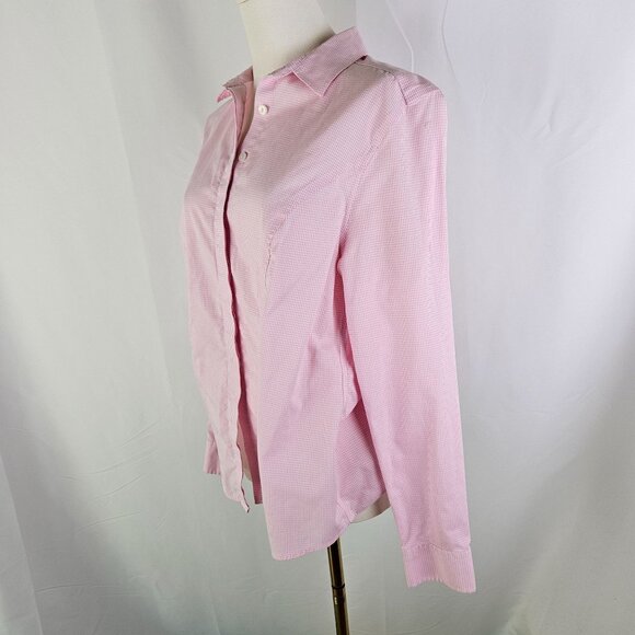 Charles Tyrwhitt Pink Gingham Tailored Non-Iron Womens Button-Up Shirt Sz 10 - Picture 3 of 7